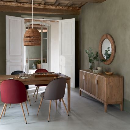 Atmosphera - Zidno ogledalo PAMELA prečnika 83 cm, dekor jela