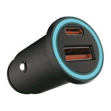 Auto punjač Power Delivery 20W 12-24V/3A USB-C crni