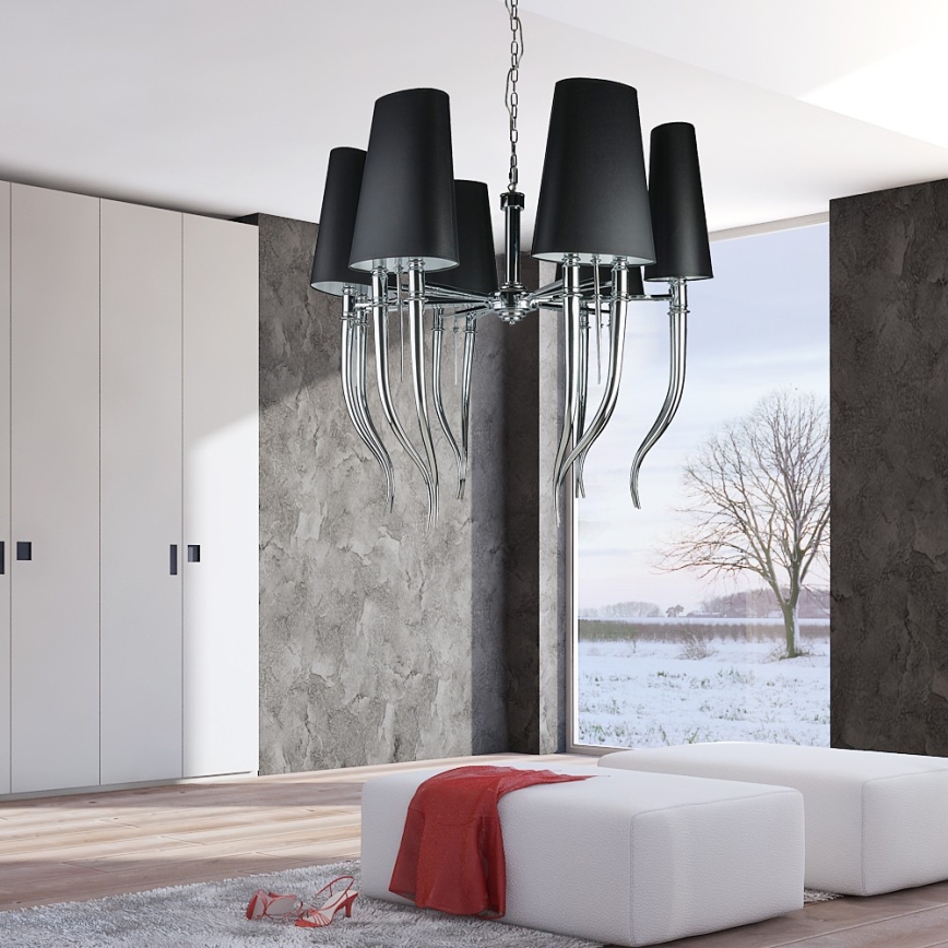 Azzardo AZ1389 - Luster na lancu DIABLO 12xE14/11W/230V beli