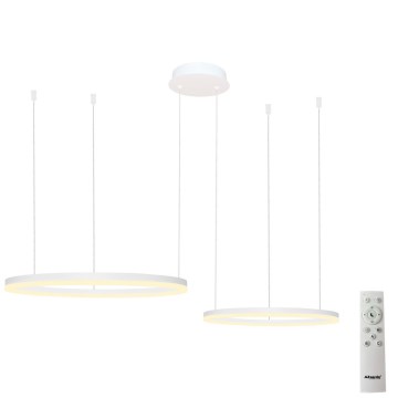 Azzardo AZ4977 - LED Prigušivi luster na sajli HALO LED/90W/230V bela + Daljinski upravljač