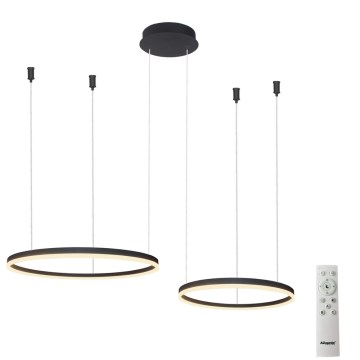 Azzardo AZ4978 - LED Prigušivi luster na sajli HALO LED/90W/230V crno + Daljinski upravljač