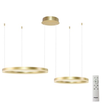 Azzardo AZ4979 - LED Prigušivi luster na sajli HALO LED/90W/230V zlatna + Daljinski upravljač