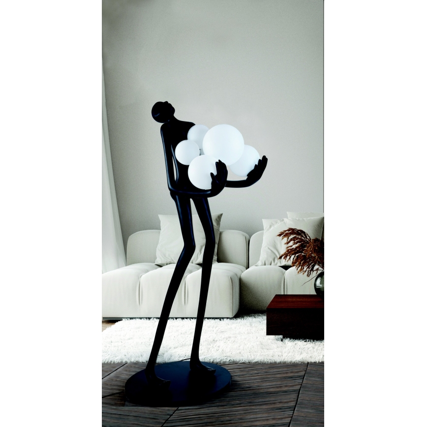 Azzardo AZ4985 - Podna lampa ATLAS 6xE14/50W/230V 180 cm smola