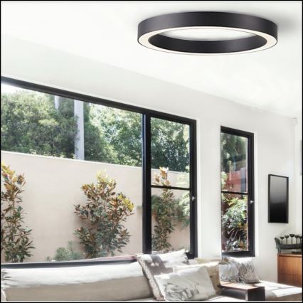 Azzardo AZ5041 - LED Prigušiva plafonjera MARCO LED/100W/230V crno + Daljinski upravljač