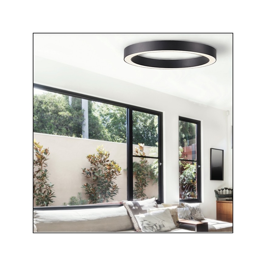 Azzardo AZ5041 - LED Prigušiva plafonjera MARCO LED/100W/230V crno + Daljinski upravljač