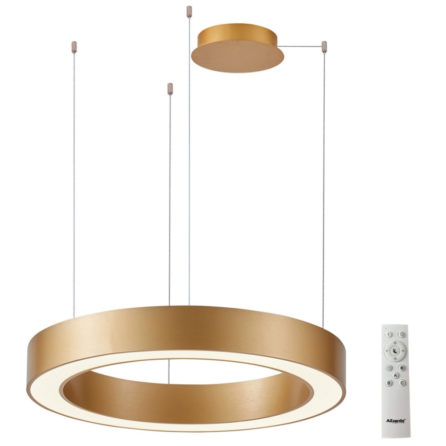 Azzardo AZ5054 - LED Prigušivi luster na sajli MARCO LED/100W/230V zlatna + Daljinski upravljač