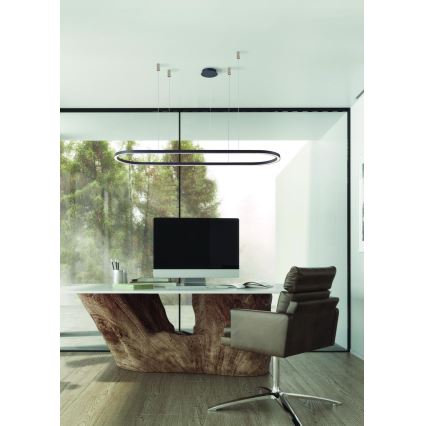 Azzardo AZ5057 - LED Prigušivi luster na sajli ELENA LED/60W/230V 150 cm crno