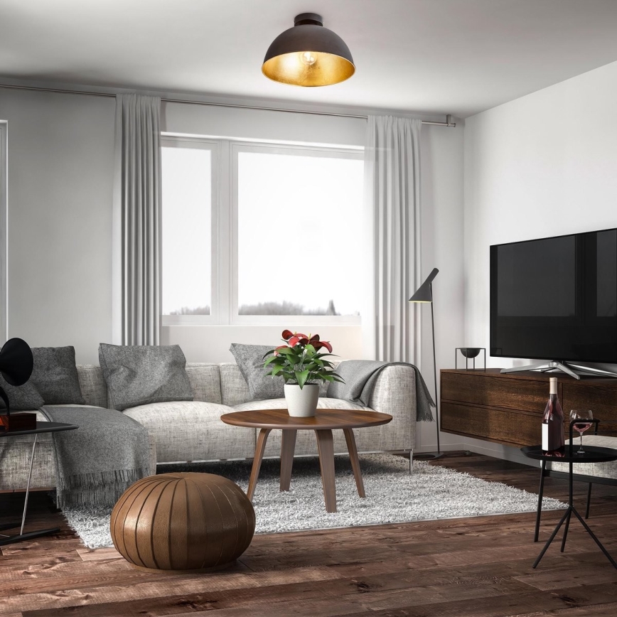 B.K. Licht 1322 - Plafonjera 1xE27/60W/230V crno/zlatna