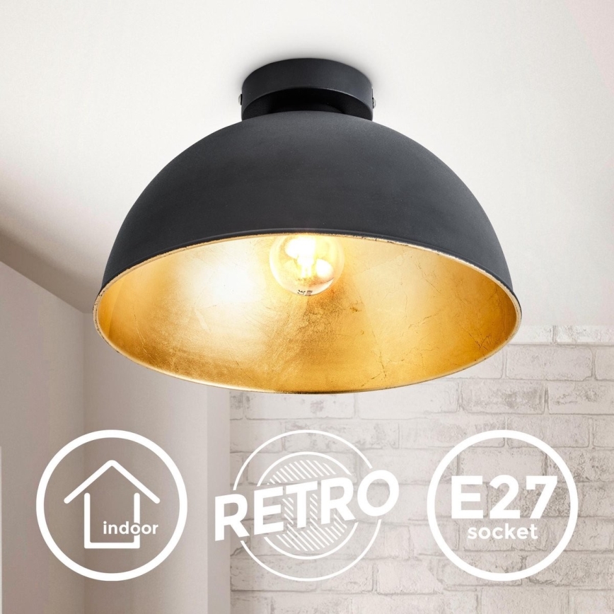 B.K. Licht 1322 - Plafonjera 1xE27/60W/230V crno/zlatna