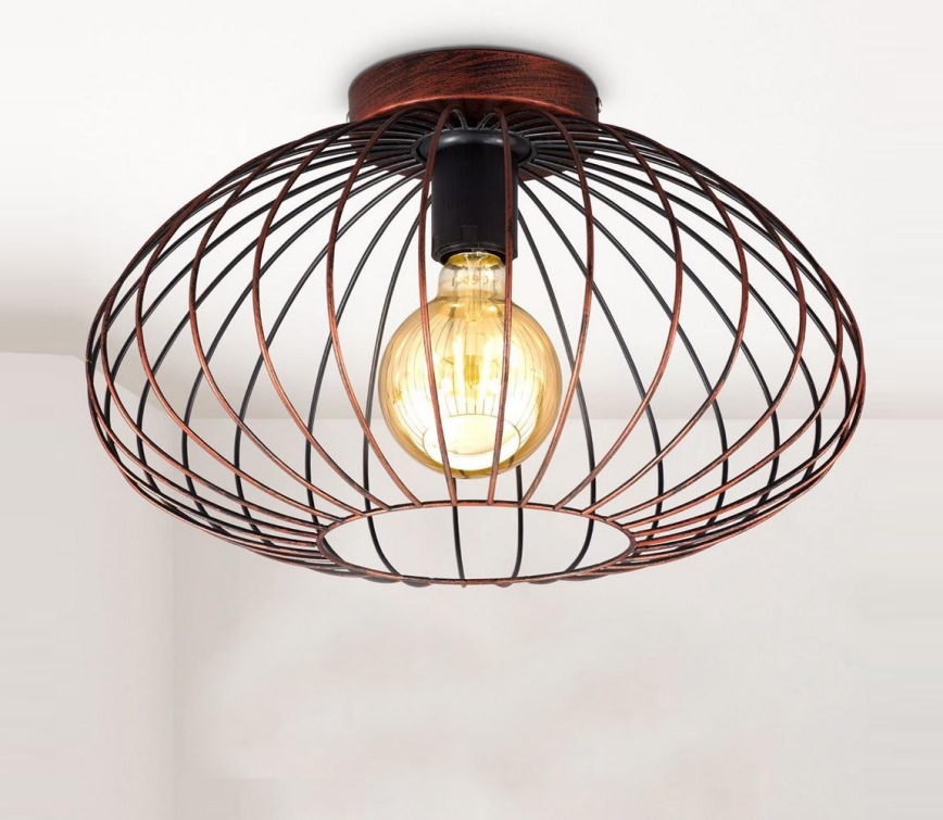 B.K. Licht 1471 - nadgradni luster RETRO 1xE27/40W/230V bakrena