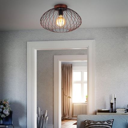 B.K. Licht 1471 - nadgradni luster RETRO 1xE27/40W/230V bakrena