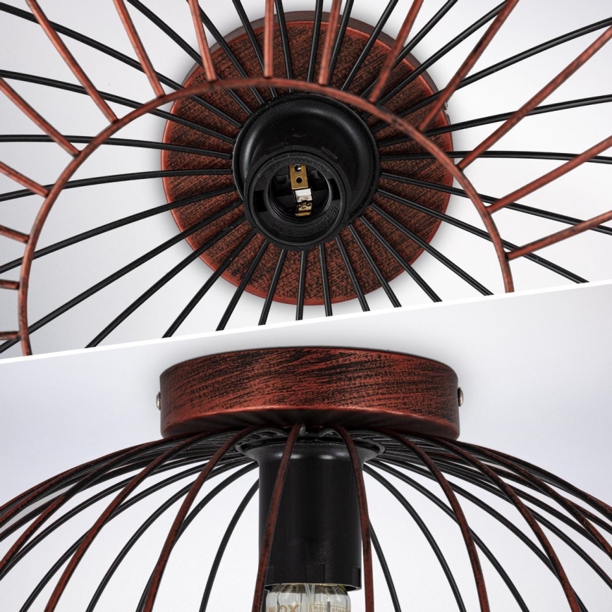 B.K. Licht 1471 - nadgradni luster RETRO 1xE27/40W/230V bakrena