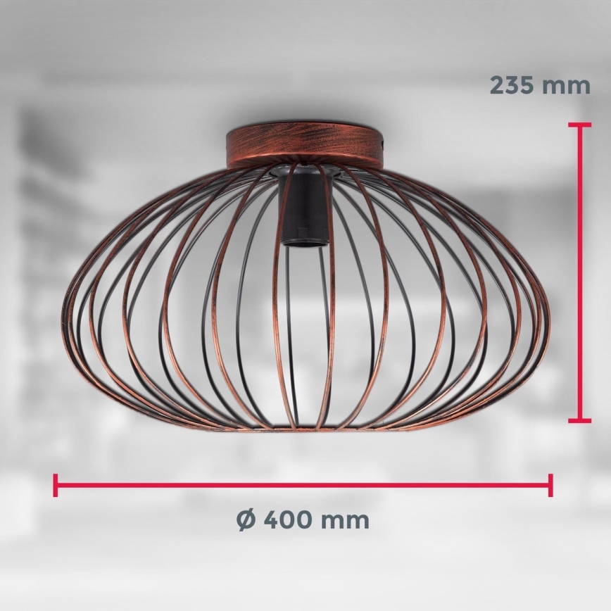 B.K. Licht 1471 - nadgradni luster RETRO 1xE27/40W/230V bakrena