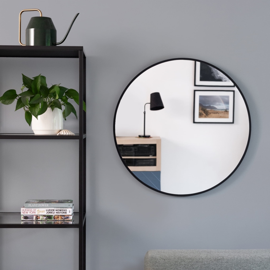 Baltica Design - LED zidno ogledalo za kupatilo sa pozadinskim osvetljenjem BRIGHT LED/15W/230V 4500K prečnik 100 cm IP65 crna