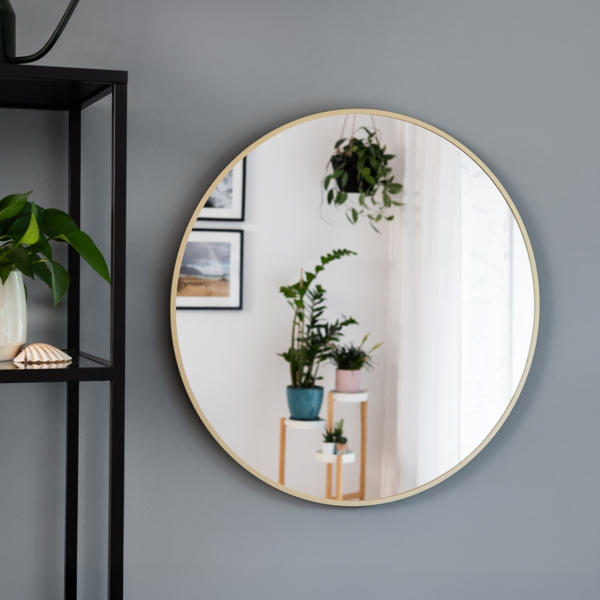 Baltica Design - LED zidno ogledalo za kupatilo sa pozadinskim osvetljenjem BRIGHT LED/15W/230V 4500K prečnik 90 cm IP65 zlatna