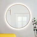 Baltica Design - LED zidno ogledalo za kupatilo sa pozadinskim osvetljenjem BRIGHT LED/15W/230V 4500K prečnik 90 cm IP65 zlatna