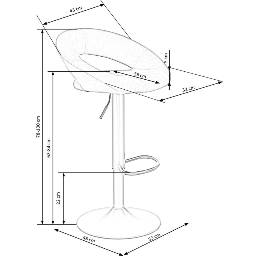 Barska stolica 100x48 cm sivo/Antracit