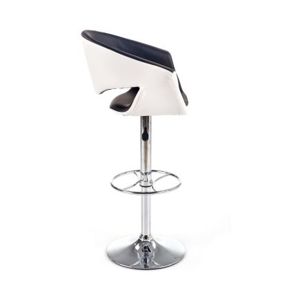 Barska stolica 115x60 cm bela/crno/sjajni krom