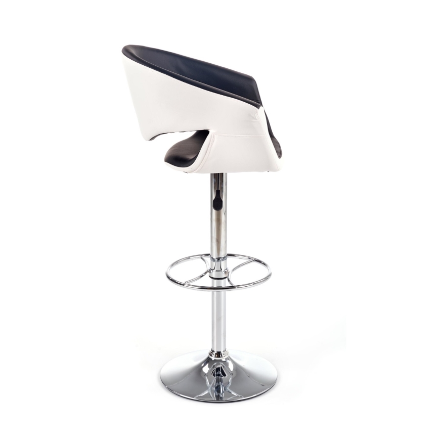 Barska stolica 115x60 cm bela/crno/sjajni krom