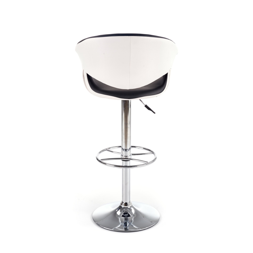 Barska stolica 115x60 cm bela/crno/sjajni krom