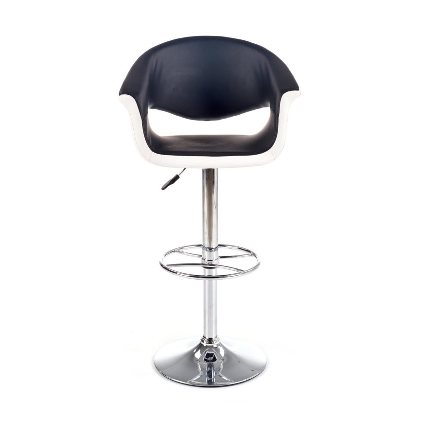 Barska stolica 115x60 cm bela/crno/sjajni krom