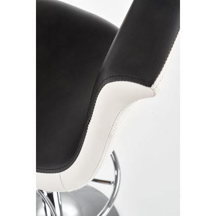 Barska stolica 115x60 cm bela/crno/sjajni krom