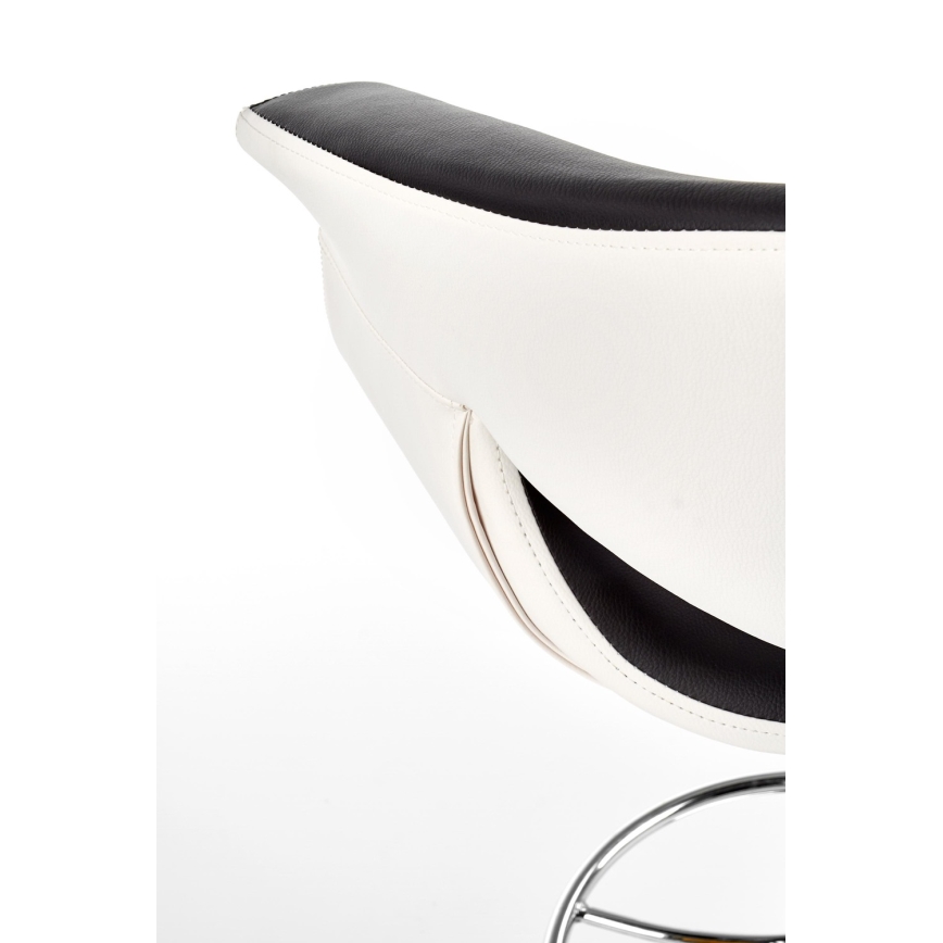 Barska stolica 115x60 cm bela/crno/sjajni krom