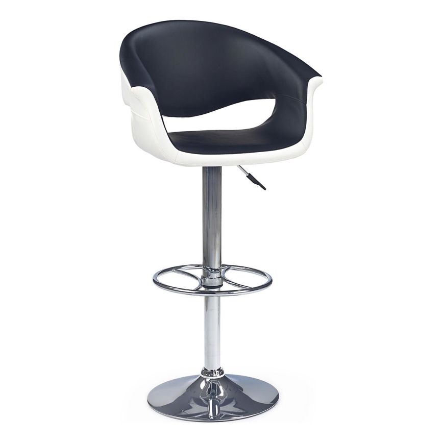 Barska stolica 115x60 cm bela/crno/sjajni krom