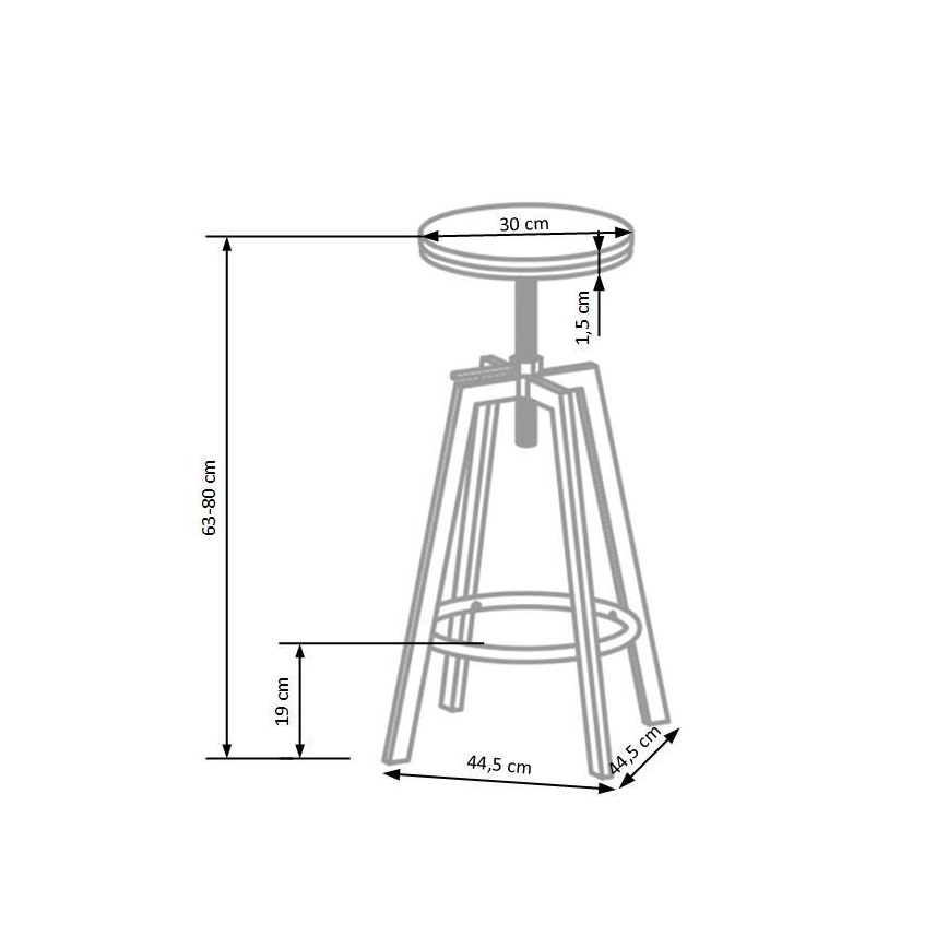Barska stolica 80x30 cm crno