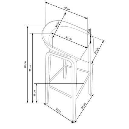 Barska stolica 81x51 cm bež/bela