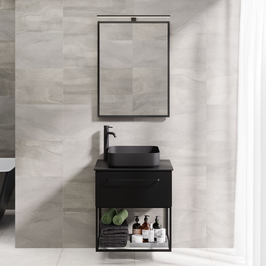 BATH DELUXE 01-060-05-02-00 - Kupaonsko ogledalo BORGSTED 60x80 cm crno