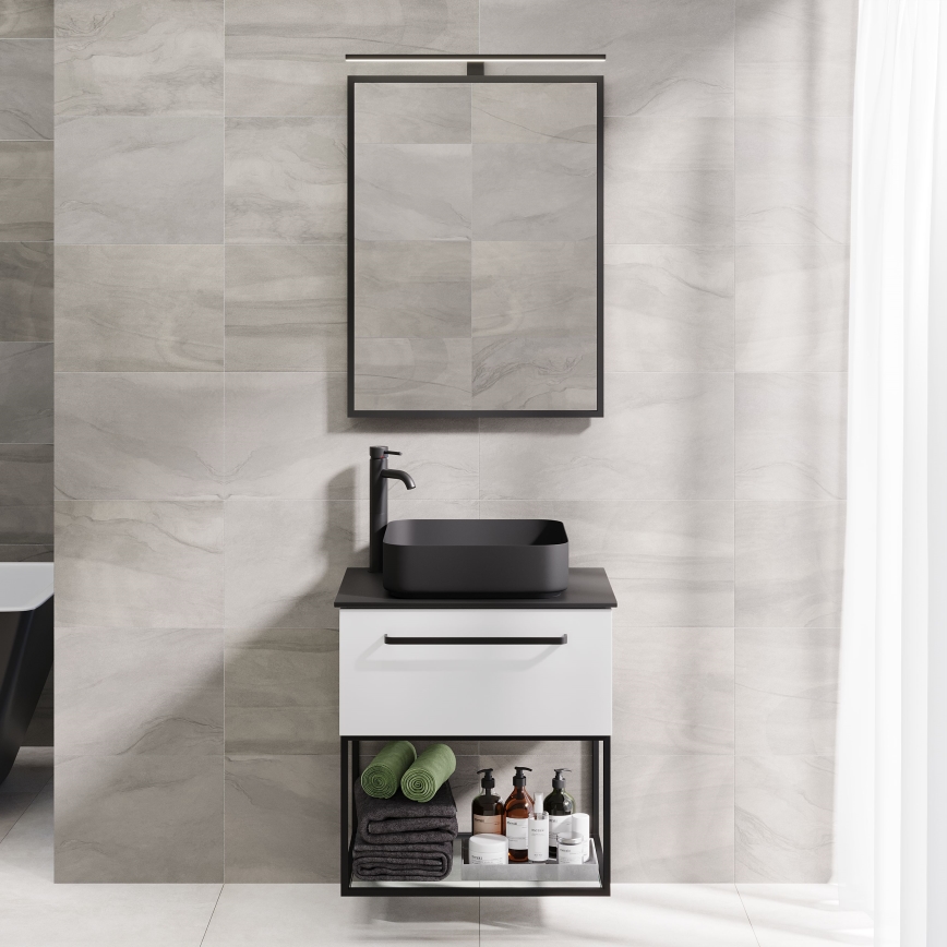 BATH DELUXE 01-060-05-02-00 - Kupaonsko ogledalo BORGSTED 60x80 cm crno