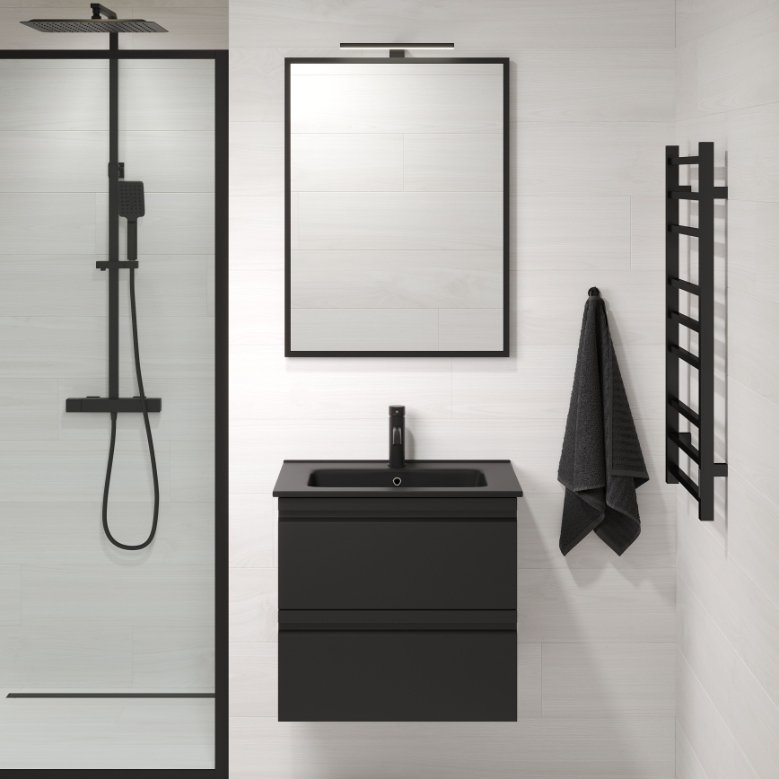 BATH DELUXE 01-060-05-02-00 - Kupaonsko ogledalo BORGSTED 60x80 cm crno