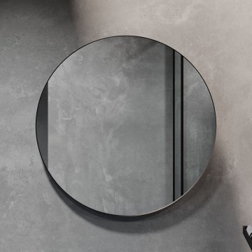 BATH DELUXE 01-080-09-02-00 - Ogledalo za kupatilo BORGSTED, prečnika 80 cm, crna