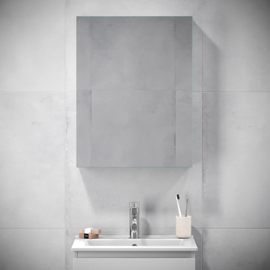 BATH DELUXE 02-050-63-01-01 - Ogledalo za kupatilo sa pregradama KENWOOD 65x50 cm mat bela