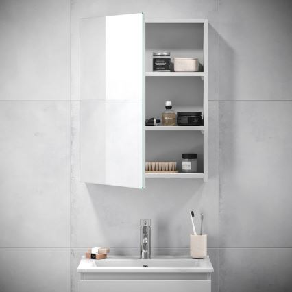 BATH DELUXE 02-050-63-01-01 - Ogledalo za kupatilo sa pregradama KENWOOD 65x50 cm mat bela