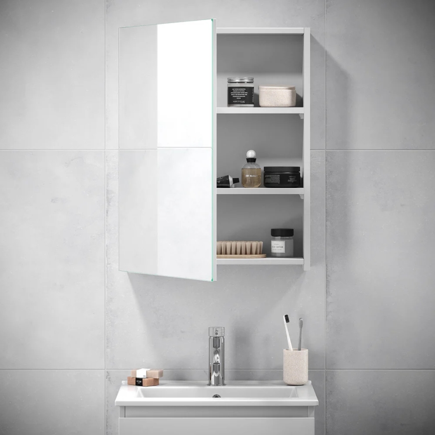 BATH DELUXE 02-050-63-01-01 - Ogledalo za kupatilo sa pregradama KENWOOD 65x50 cm mat bela