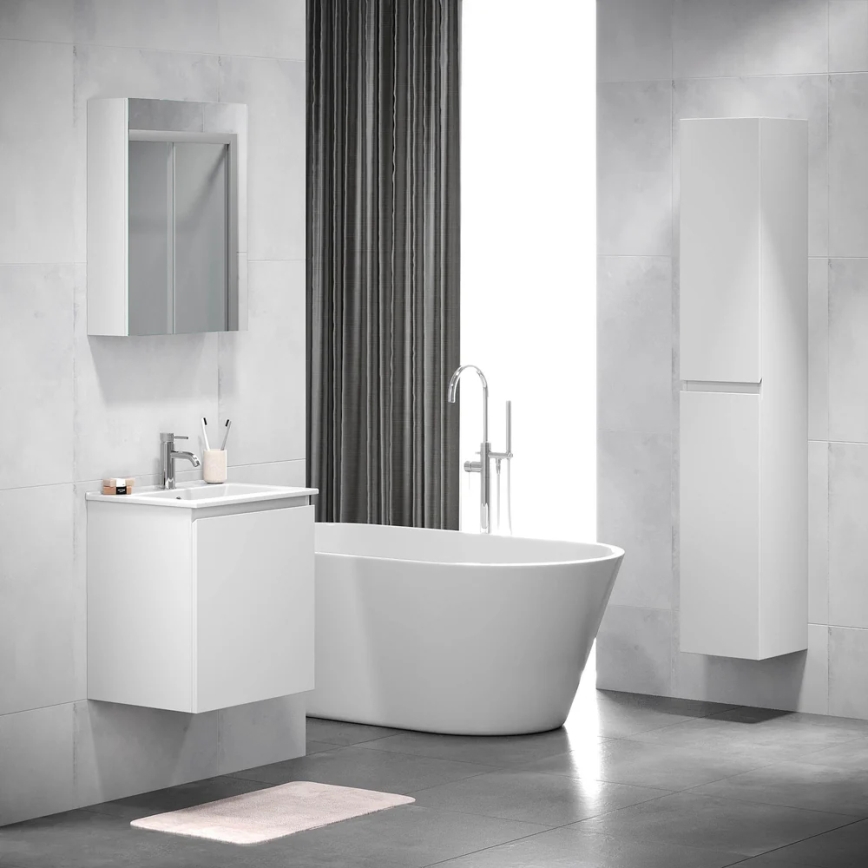 BATH DELUXE 02-050-63-01-01 - Ogledalo za kupatilo sa pregradama KENWOOD 65x50 cm mat bela