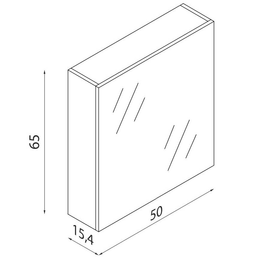 BATH DELUXE 02-050-63-01-01 - Ogledalo za kupatilo sa pregradama KENWOOD 65x50 cm mat bela