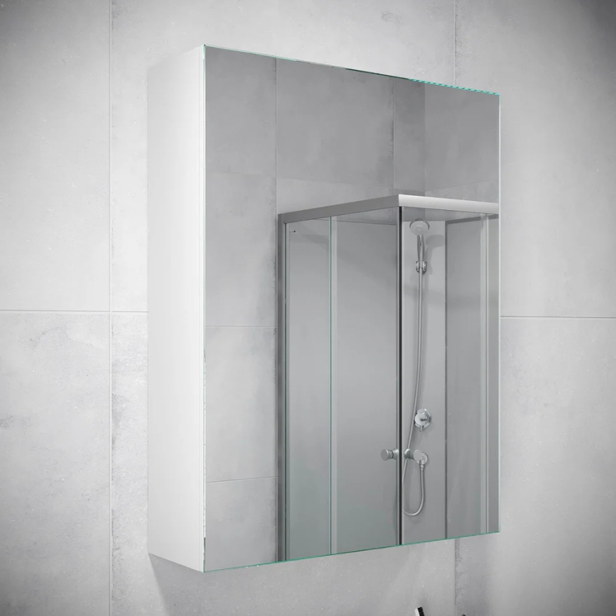 BATH DELUXE 02-050-63-01-01 - Ogledalo za kupatilo sa pregradama KENWOOD 65x50 cm mat bela