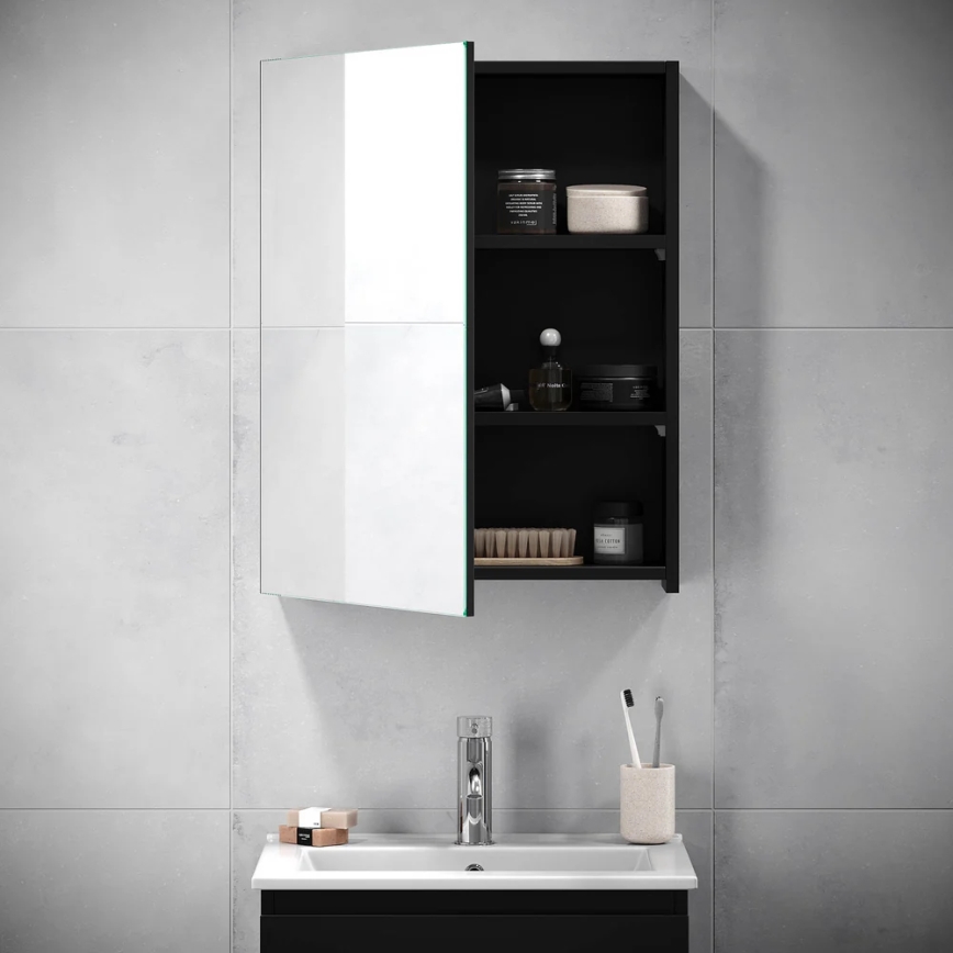 BATH DELUXE 02-050-63-02-01 - Ogledalo za kupatilo sa pregradama KENWOOD 65x50 cm matirana crno