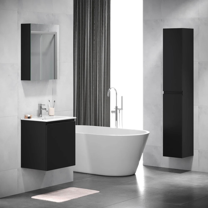 BATH DELUXE 02-050-63-02-01 - Ogledalo za kupatilo sa pregradama KENWOOD 65x50 cm matirana crno