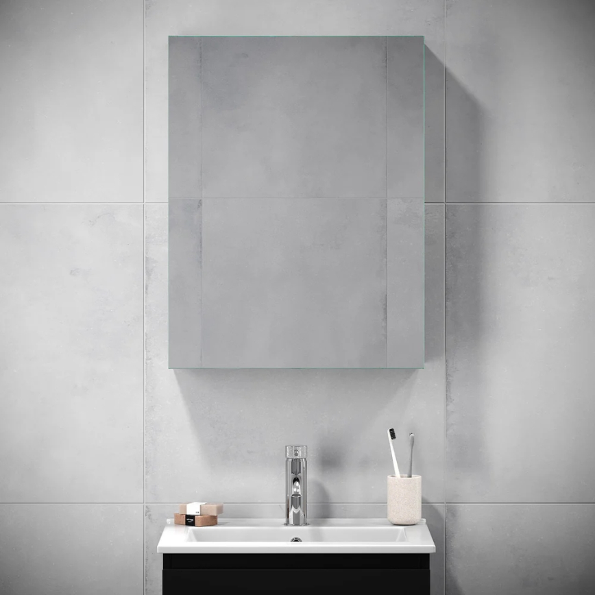 BATH DELUXE 02-050-63-02-01 - Ogledalo za kupatilo sa pregradama KENWOOD 65x50 cm matirana crno
