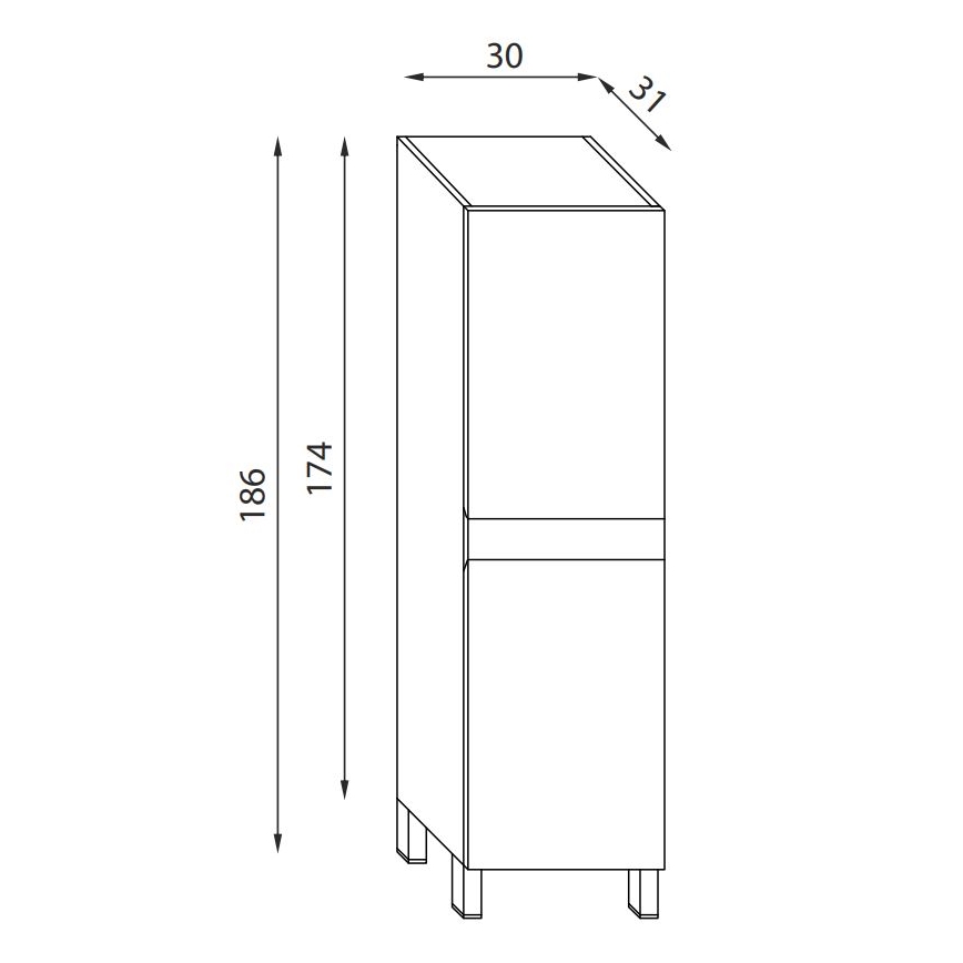 BATH DELUXE 04-030-63-02-01 - Ormarić za kupatilo KENWOOD 186 cm matirana crno