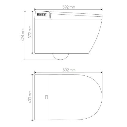 BATH DELUXE 21-040-02-11-00 - Zidna WC školjka sa integrisanim bideom i WC daskom SoftClose TISVILDELEJE 1600W/230V bela + daljinski upravljač