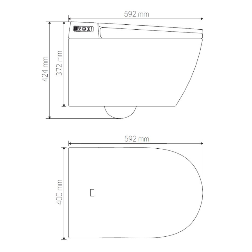 BATH DELUXE 21-040-02-11-00 - Zidna WC školjka sa integrisanim bideom i WC daskom SoftClose TISVILDELEJE 1600W/230V bela + daljinski upravljač