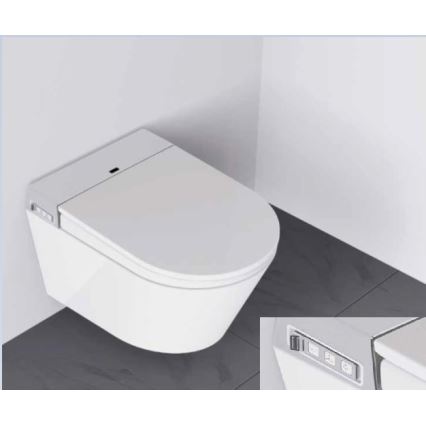 BATH DELUXE 21-040-02-11-00 - Zidni toalet sa bideom i WC daskom SoftClose TISVILDELEJE 1600W/230V bela + Daljinski upravljač