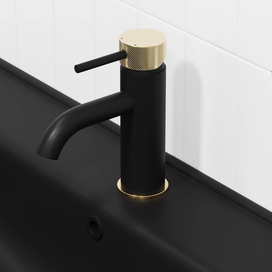 BATH DELUXE 28-005-03-72-00 - Slavina za lavabo ANHOLT 15,6 cm crno/mesing