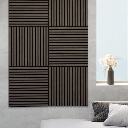 BATH DELUXE 54-060-08-84-12 - Akustični zidni panel DANVIKEN 60x60 cm orah