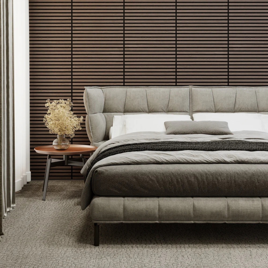 BATH DELUXE 54-060-08-84-12 - Komplet od 4 akustičnih obložnih panela DANVIKEN 60x60 cm orah